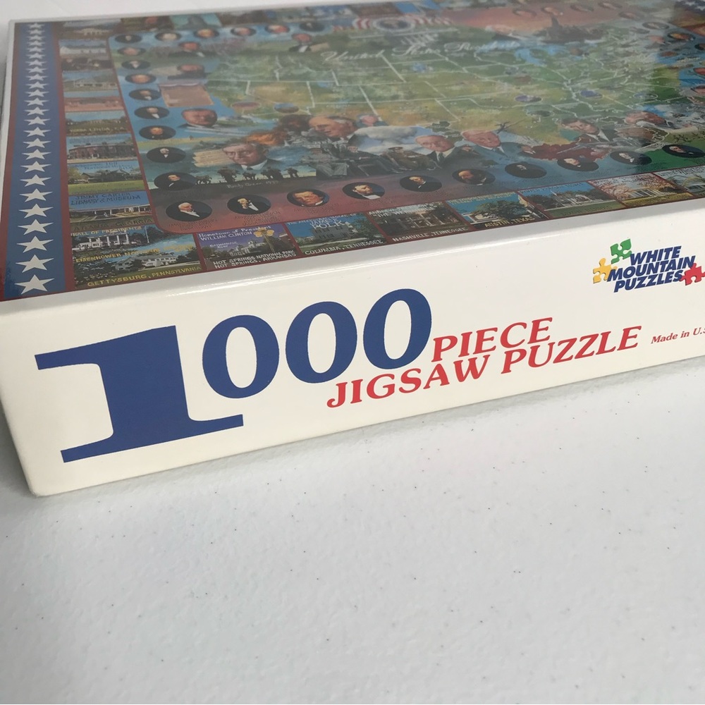 NEW White Mountain Puzzle 1000 PC US Presidents Historical Facts Jigsaw 1999 USA - Picture 3 of 10